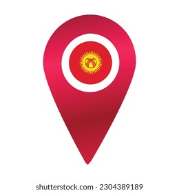 Red destination flag pin vector