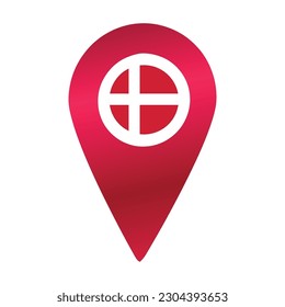 Red destination flag pin vector