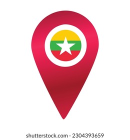 Red destination flag pin vector