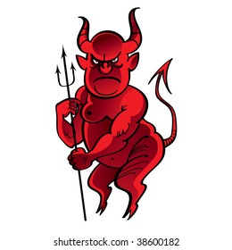 Funny Cartoon Illustration God Devil Above Stock Vector (Royalty Free ...