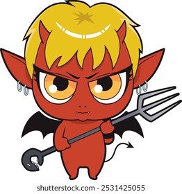 red devil baby character illustration