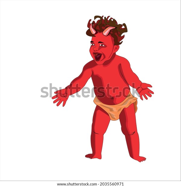 Red Devil Baby Diaper Stock Vector (Royalty Free) 2035560971 Shutterstock
