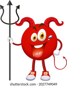 A red devil cartoon character with facial expression illustration