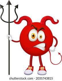 Caricatura del diablo rojo con ilustración de expresión facial