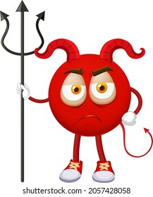 Caricatura del diablo rojo con ilustración de expresión facial