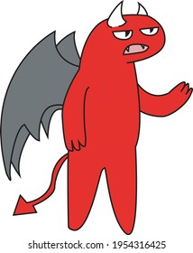 red devil cartoon characters model vector design