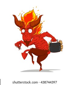 Red Devil Character vector and illustration. Monster in Halloween night