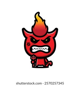 red devil chibi is angry