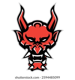 red devil esport mascot logo illustration vector, suitable for esport company logo, t-shirt merchandise. made with high accuracy design planning that is very precise