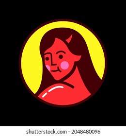 red devil female character vector