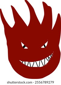 Red devil fire icon doodle art