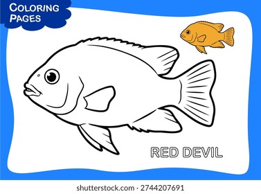 Red Devil Fish Very Massive Population On Toba Lake Vector Design Illustration 