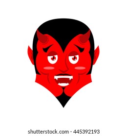 Red Devil. Funny demon. Satan with horns. Crafty Mephistopheles. Diablo Prince of darkness and underworld. Lucifer Boss. Religious and mythological character, supreme spirit of evil, lord of Hell.