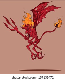 Red Devil. Halloween Monster