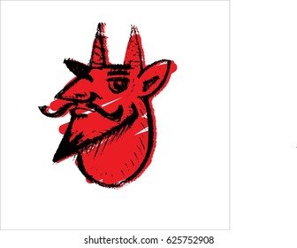 red devil hand drawn