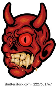 red devil head design illustration