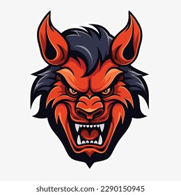 red devil head logo mascot vector