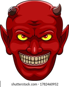 Red Devil head mascot  of illustration