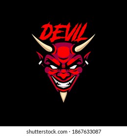 Red Devil Head Mascot Logo