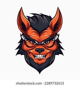 red devil head mascot vector illustration
