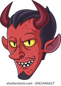 Red devil head vector illustration