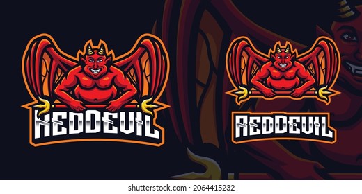 Vorlage für das Mascot-Gaming-Logo von Red Devil Holding-Mitarbeitern
