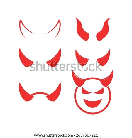 red devil horn icon vector logo design concept idea