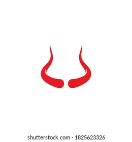 Red devil horn logo vector simple illustration design 