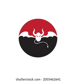 red Devil horn Vector icon design illustration Template