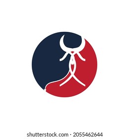 red Devil horn Vector icon design illustration Template