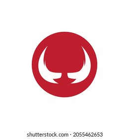 red Devil horn Vector icon design illustration Template