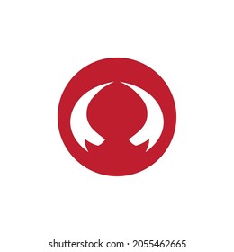 red Devil horn Vector icon design illustration Template