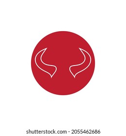 red Devil horn Vector icon design illustration Template