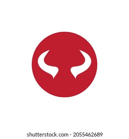 red Devil horn Vector icon design illustration Template