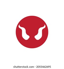 red Devil horn Vector icon design illustration Template