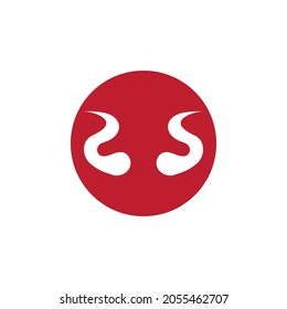 red Devil horn Vector icon design illustration Template