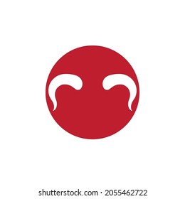 red Devil horn Vector icon design illustration Template