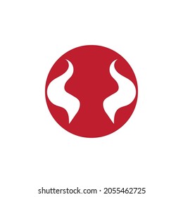 red Devil horn Vector icon design illustration Template