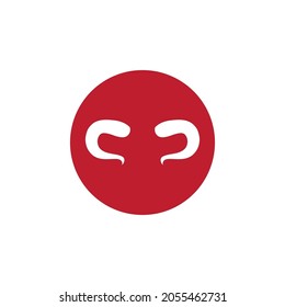 red Devil horn Vector icon design illustration Template