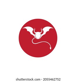 red Devil horn Vector icon design illustration Template