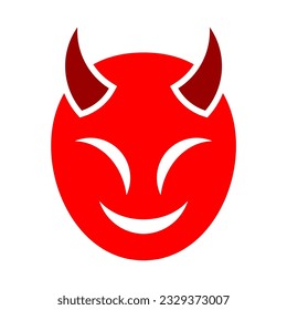 red devil icon isolated on transparent background. smile, evil, devil, demon, satan, logo, icon, bad, beast, devils, cheerful, character, child, danger, design, face