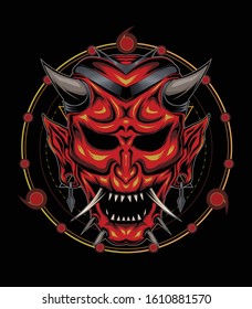 red devil illustration. skull head vector