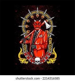 red devil illustration for t shirt design