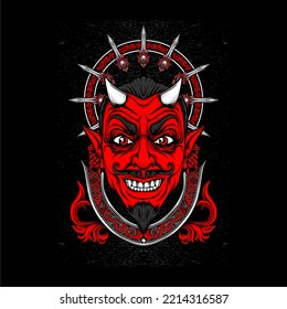 red devil illustration for t shirt design