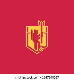 red and devil logo design