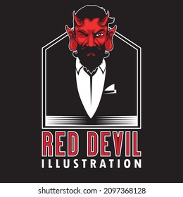 red devil logo illustration ready eps 10 format