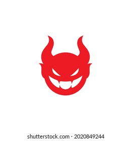 Red devil logo  vector icon template