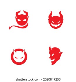 Red devil logo  vector icon template svg