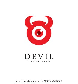 Red Devil logo vector icon template