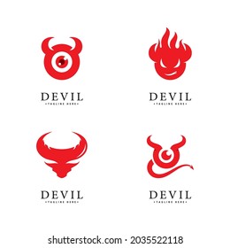 Red Devil logo vector icon template